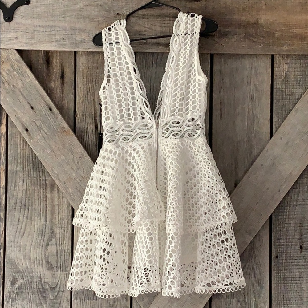 White crochet dress